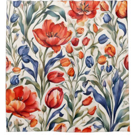 Tulpen-Blüten WC-Musterdesign Duschvorhang