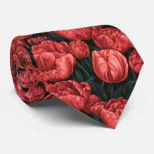 Tulpen-Druck Braut Vater-Rezeption Hochzeit Krawatte