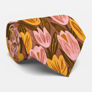Tulpen-Druck Herren Minimalistische Hochzeit  Krawatte