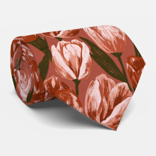 Tulpen-Druck Trauzeuge Vintage-Hochzeit Krawatte