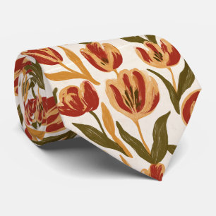 Tulpen-Druck Vater-Tag Retro-Hochzeit  Krawatte