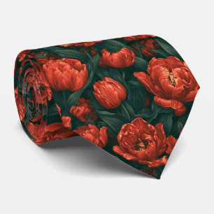 Tulpen-Druck-Verlobung Boho-Hochzeit  Krawatte