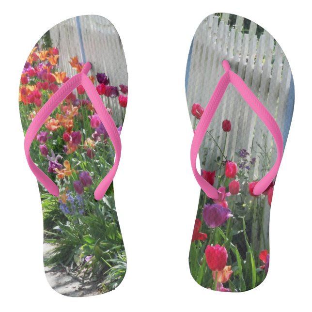 Tulpen-Flops-Gartenzaun-Foto Flip Flops (Fußbett)