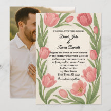 Tulpen-Foto-Hochzeitseinladung Ever After