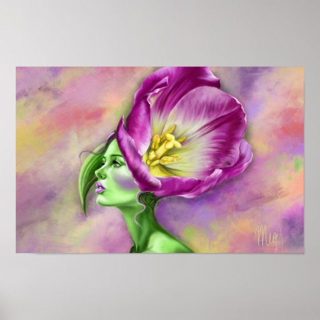 Tulpen-Frau Poster (Vorne)