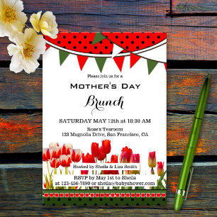 Tulpen-Frühlingsgarten-Wimpel Muttertags-Brunch Einladung