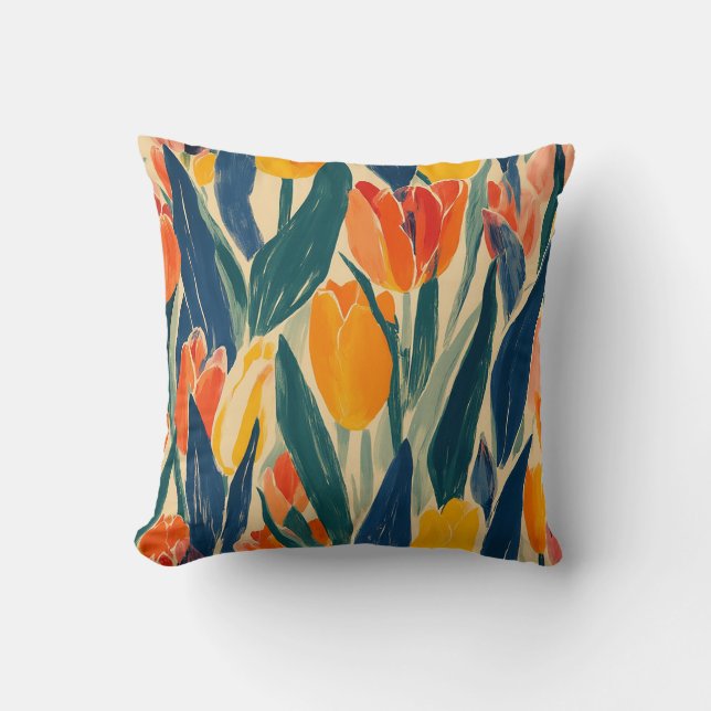 Tulpen Frühlingsglanz Kissen (Vorderseite)