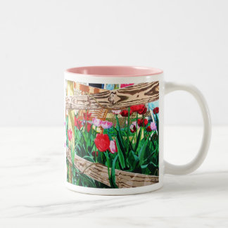 Tulpen für Sie Zweifarbige Tasse