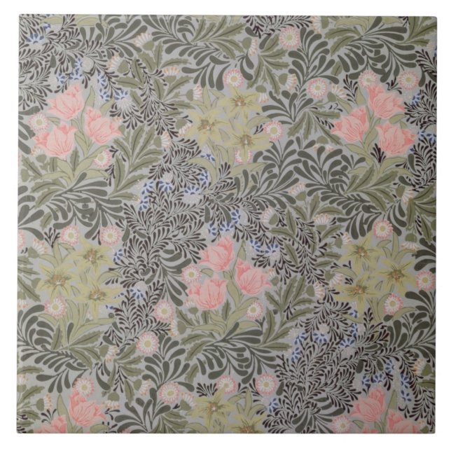 Tulpen, Gänseblümchen und Geißblatt Fliese (Vorderseite)