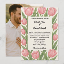 Tulpen-Gemeinschaftsfoto-Hochzeitseinladung