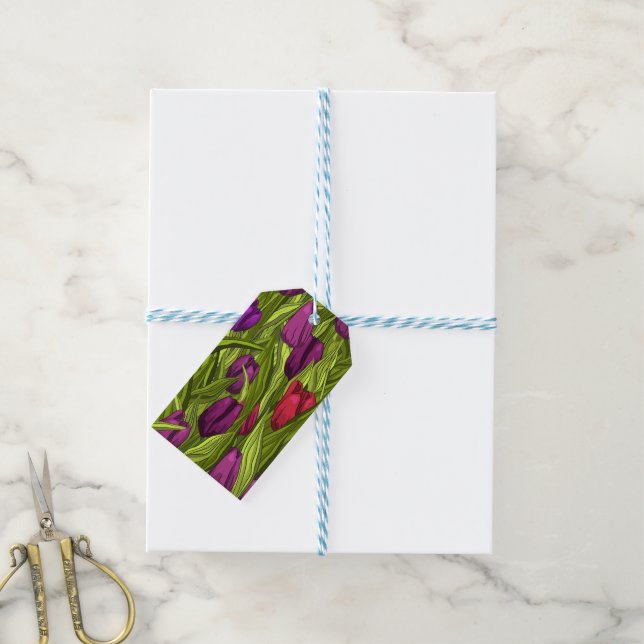 Tulpen Geschenkanhänger (Mit Garn)