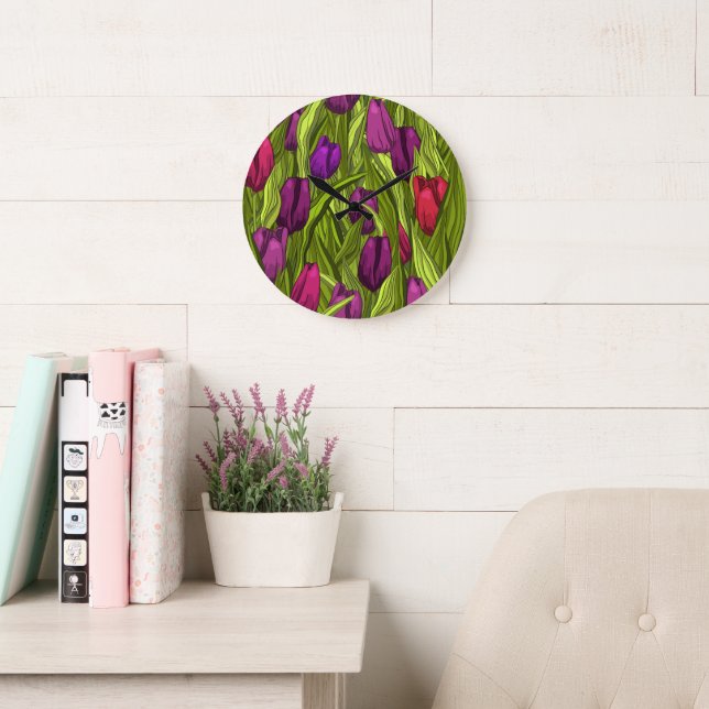 Tulpen Große Wanduhr (Lesesaal)