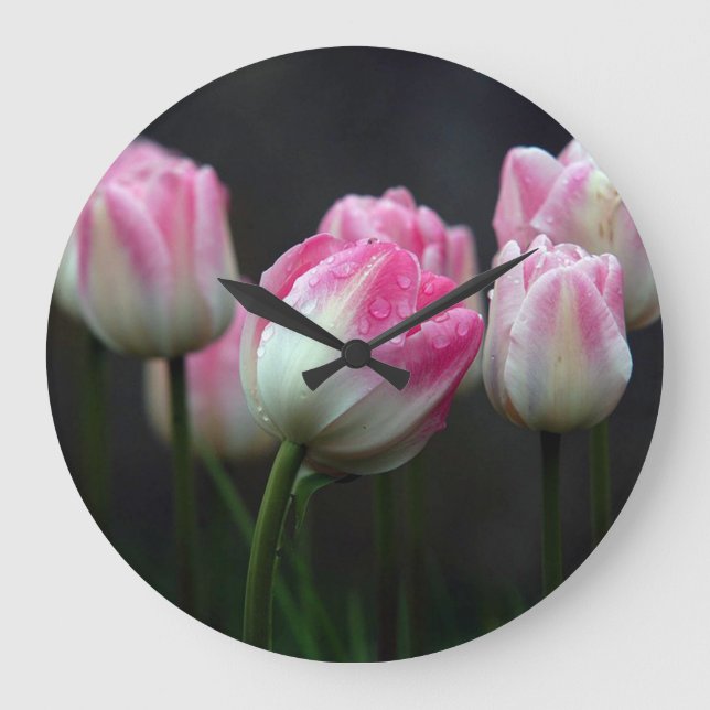 Tulpen Große Wanduhr (Vorderseite)