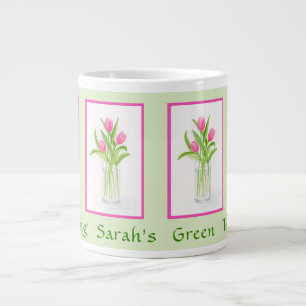 Tulpen Handbemalt Aquarell PERSONALISIEREN Gärtner Jumbo-Tasse