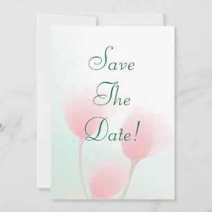 Tulpen Hochzeit Save The Date in sanftem rosa Past Einladung