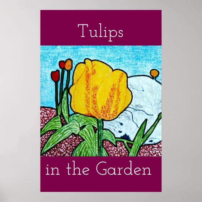 Tulpen im Garten Poster (Vorne)