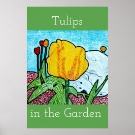 Tulpen im Garten Poster