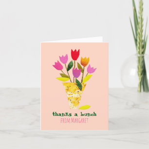 Tulpen im Mid-Century-Modern-Stil, süße Handillust Dankeskarte