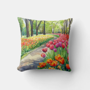 Tulpen im Park Kissen