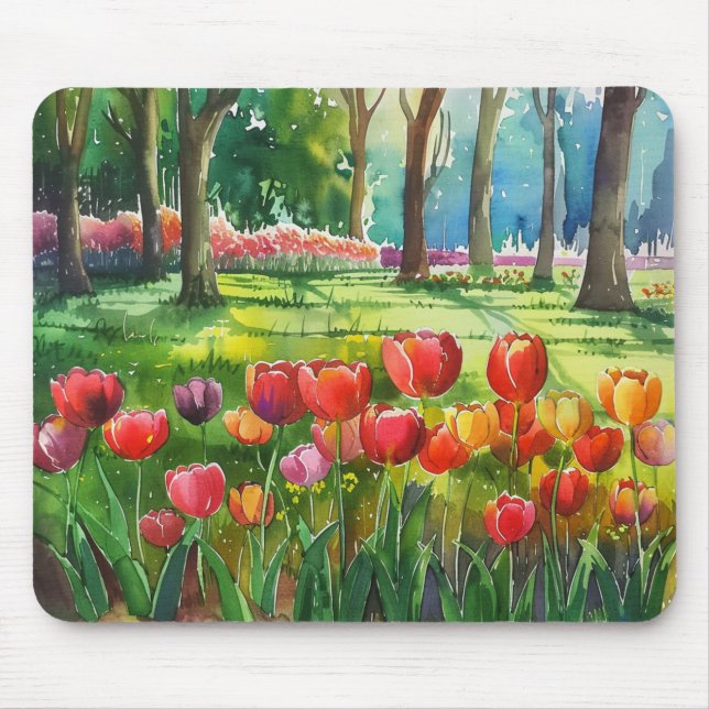 Tulpen im Park Mousepad (Vorne)