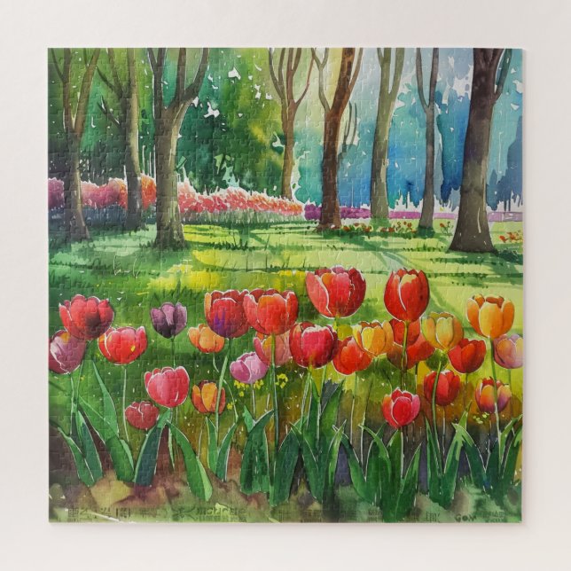 Tulpen im Park Puzzle (Vertikal)