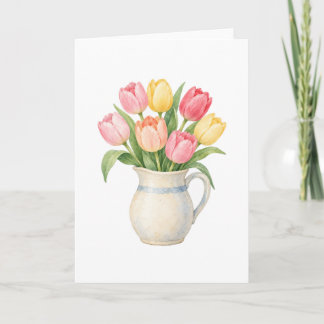 Tulpen in einem Keramikkrug Karte
