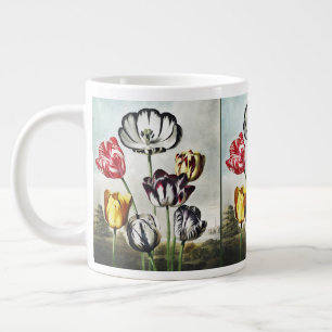 Tulpen in verschiedenen Farben im launischen Regen Jumbo-Tasse