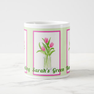 Tulpen in Wasser Handbemalte Aquarell PERSONALISIE Jumbo-Tasse