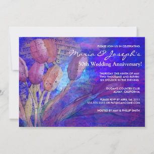 Tulpen Jüdische Hochzeit Jubiläumsfeier Einladung