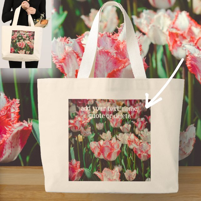 Tulpen mit Vintagem Rosa Jumbo Stoffbeutel (Von Creator hochgeladen)