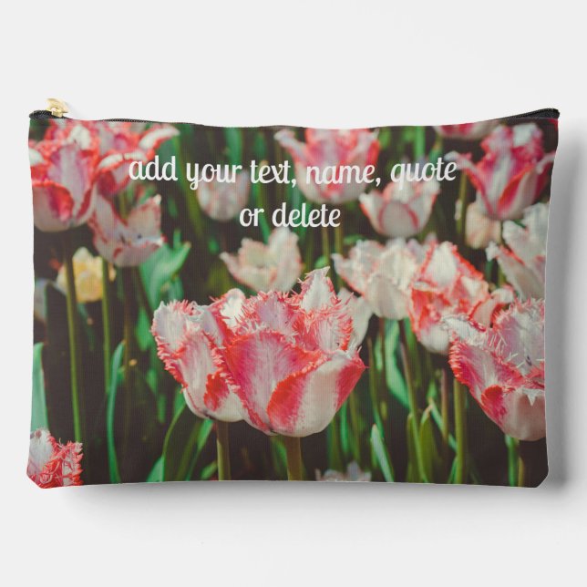 Tulpen mit Vintagem Rosa Zubehörtasche (Vorderseite)