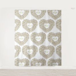 Tulpen-Monogramm-Hochzeitskugel Wandteppich