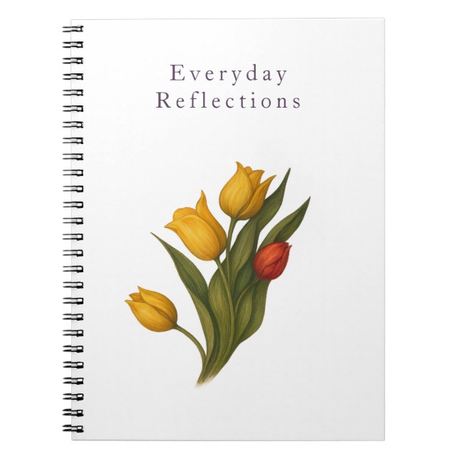 Tulpen Reflections — Crisp White Luxe Journal Notizblock (Vorderseite)