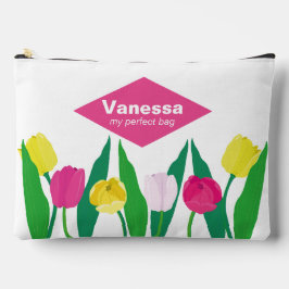 Tulpen Rosa Gelb Lila Grün Modern Süß.  Zubehörtasche