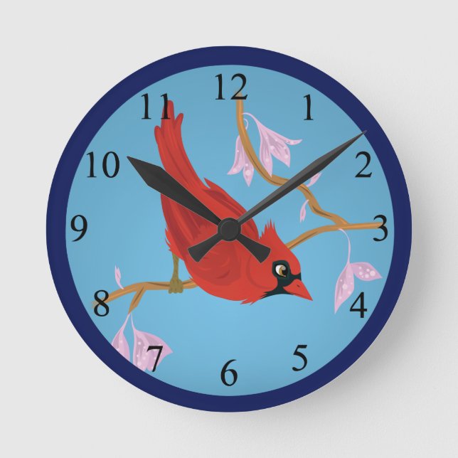 Tulpen Rot Runde Wanduhr (Vorderseite)