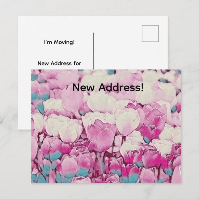 Tulpen-Schick Adresswechsel Postkarte (Vorne/Hinten)