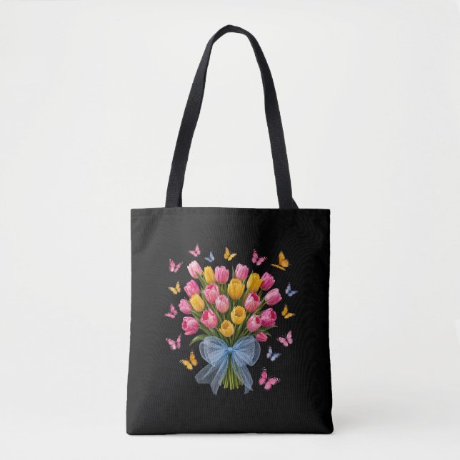 Tulpen & Schmetterlinge-Tasche (Vorderseite)