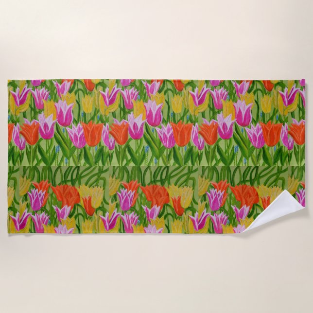 Tulpen Strandtuch  (Vorderseite)