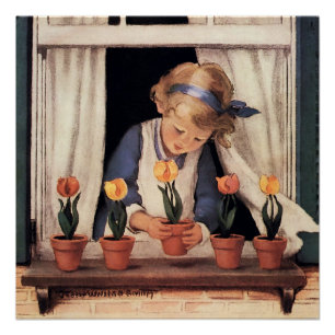 Tulpen topfen von Jessie Willcox Smith Poster