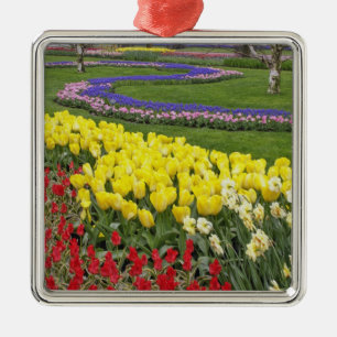 Tulpen, Traubenhyazinthen und Narzissen, Silbernes Ornament