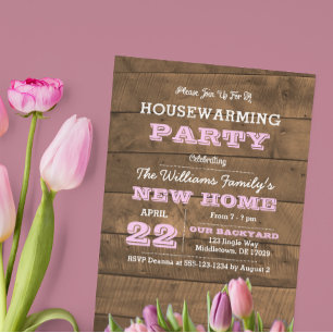 Tulpen und Barnwood Housewarming-Einladung Einladung