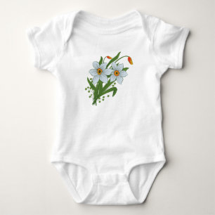 Tulpen und Osterglocken Blumen Baby Strampler