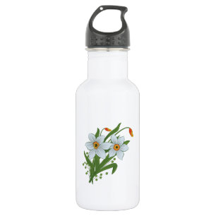 Tulpen und Osterglocken Blumen Edelstahlflasche