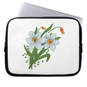 Tulpen und Osterglocken Blumen Laptopschutzhülle