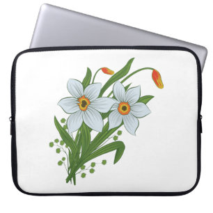 Tulpen und Osterglocken Blumen Laptopschutzhülle