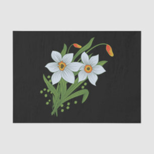 Tulpen und Osterglocken Blumen schwarzer Hintergru Seidenpapier