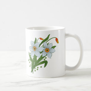 Tulpen und Osterglocken Blumen Tasse