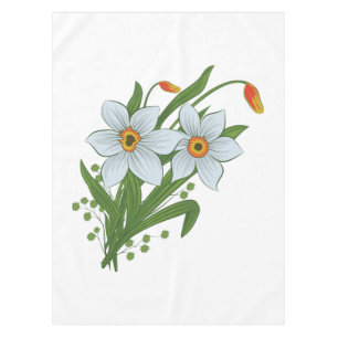 Tulpen und Osterglocken Blumen Tischdecke