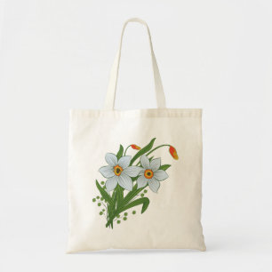 Tulpen und Osterglocken Blumen Tragetasche