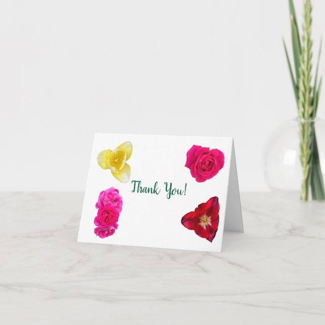 Tulpen und Rosen Dankeskarte (Vorderseite)